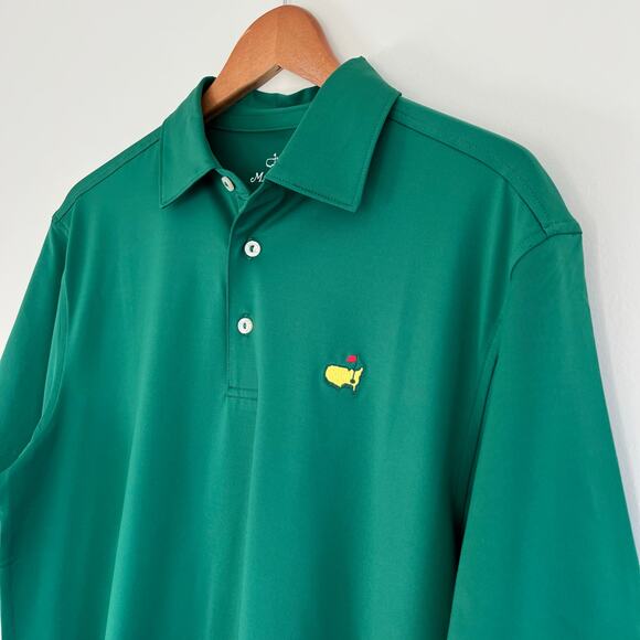 Masters Tech Green Augusta Logo Performance Golf Stretch Polo, Size Small - Picture 3 of 9